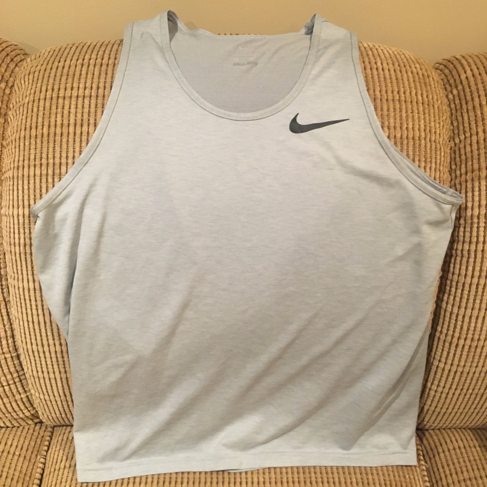 Nike Large Tank Top (Silver/Grey + Black Swoosh)